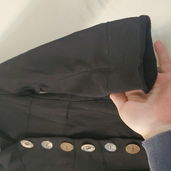 Neon Buddha Black 6 Button Sweater Blazer Size XS Lagenlook Art To Wear Cotton - Picture 3 of 11